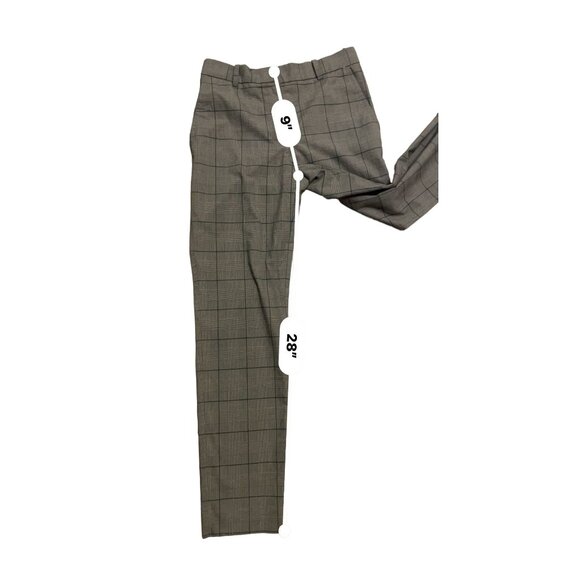 Mango MNG womens plaid suit pant cigarette trouser sz 2 green plaid pockets - Picture 3 of 9